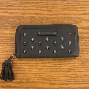 Betsey Johnson Black Wallet with Skull Accents